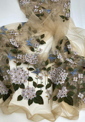 Сетка с вышивкой ЦВЕТЫ Сетка с вышивкой ЦВЕТЫ