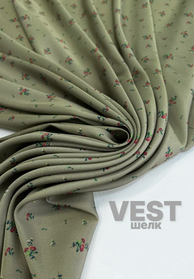 Шелк искусственный VEST мелкие цветочки Шелк искусственный