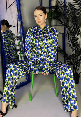 Шелк искусственный COLLE Разноцветная геометрия COLLE