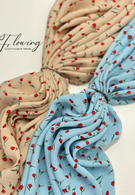 Плательная ткань FLOWING Тюльпаны FLOWING