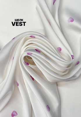 Шелк искусственный VEST Сердечки Эксклюзивно в RUNATEX