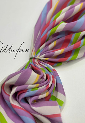 Шифон Италия Полоски Принт