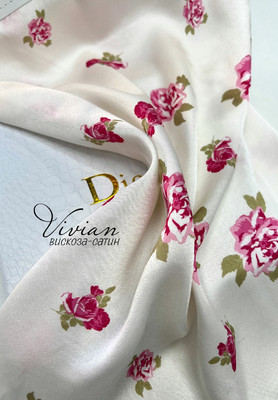 Вискоза-сатин VIVIAN Пионы VIVIAN