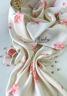 Вискоза-сатин RUBY Цветы RUBY