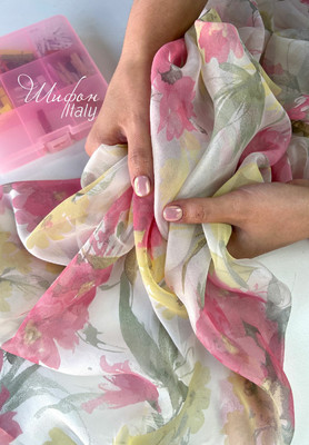 Шифон Италия Цветы Италия