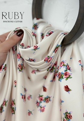 Вискоза-сатин RUBY Розочки RUBY