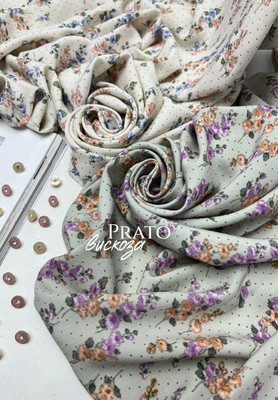 Вискоза PRATO Цветы и точки Вискоза