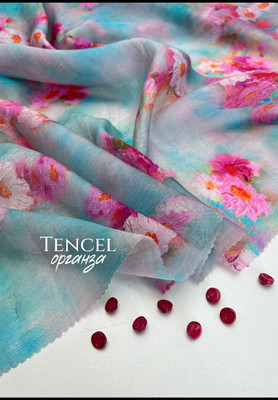 Органза TENCEL Акварельные цветы TENCEL