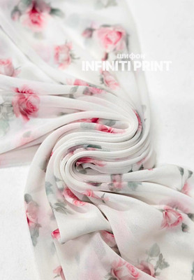 Шифон INFINITI PRINT Розы Шифон