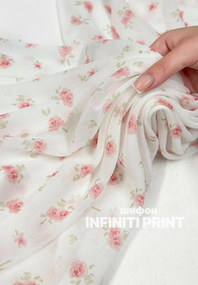 Шифон INFINITI PRINT Бутоны песочный