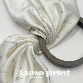 Атлас LUNA PRINT Голубые цветы Ткани от А до Я