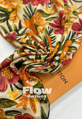 Батист FLOW Оранжевые цветы FLOW