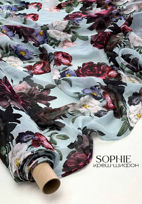 Крэш-шифон SOPHIE Крупные пионы Крэш-шифон