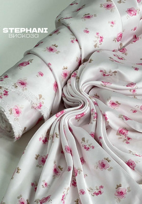 Вискоза STEPHANI Розовые бутоны STEPHANI