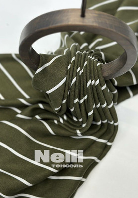 Тенсель NELLI Молочная полоска Принтованный