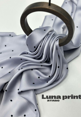 Атлас LUNA PRINT Черный горошек Атлас