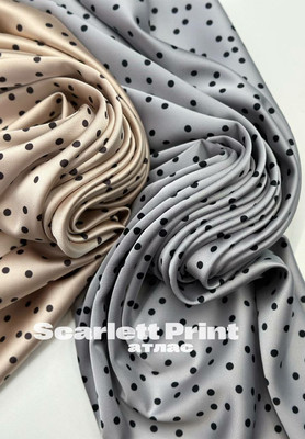 Атлас SCARLETT PRINT Горошек Атлас
