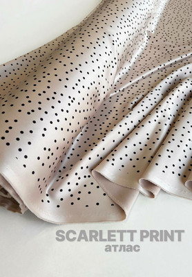 Атлас SCARLETT PRINT Горошек Принтованный