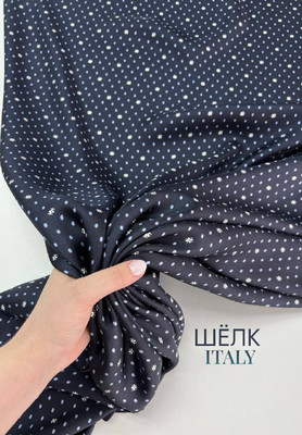 Шёлк мушки цветочки Принтованный