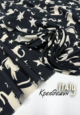 Крепдешин котики Принтованный