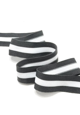 Лампас трикотажный 30мм Серочерный