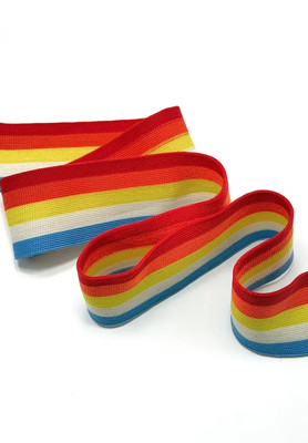 Лампас трикотажный 45мм Красный/Чёрный