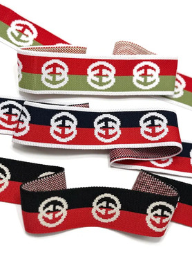 Лампас трикотажный 40мм Пудра/Сереб 31