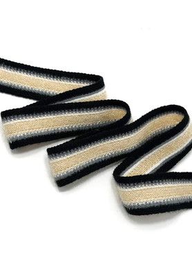 Лампас трикотажный 35мм голубая/шоколадная