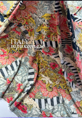 Трикотаж цветы Каталог тканей