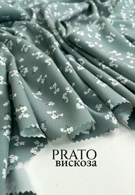 Вискоза PRATO букетики белые Магазин тканей RUNA TEX - оптом и в розницу