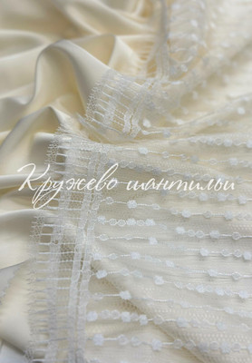 Кружево шантильи ZM мушки/полосы Магазин тканей RUNA TEX - оптом и в розницу