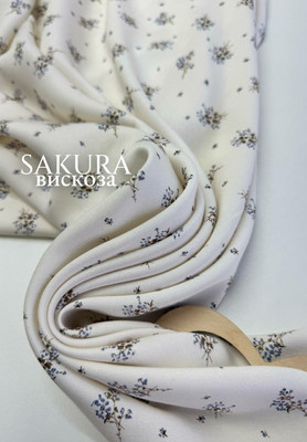 Вискоза SAKURA Букетики Магазин тканей RUNA TEX - оптом и в розницу
