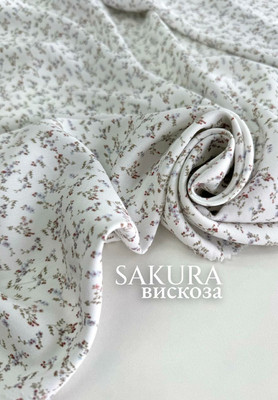 Вискоза SAKURA Мелкий вьюнок Магазин тканей RUNA TEX - оптом и в розницу