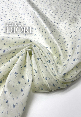 Тенсел DIORE Голубые цветочки Магазин тканей RUNA TEX - оптом и в розницу