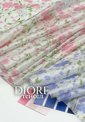 Тенсел DIORE Крупные цветы Магазин тканей RUNA TEX - оптом и в розницу