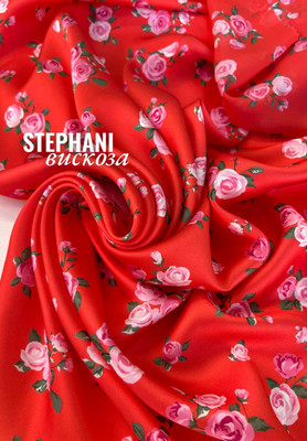 Вискоза STEPHANI Розочки Магазин тканей RUNA TEX - оптом и в розницу