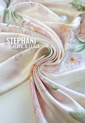 Вискоза STEPHANI крупные пудровые бутоны STEPHANI