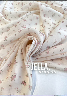 Шифон JELLA Букетики Магазин тканей RUNA TEX - оптом и в розницу