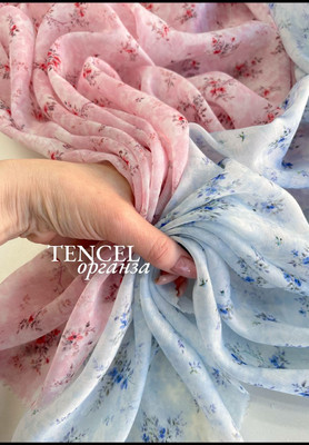 Органза TENCEL Букетики Магазин тканей RUNA TEX - оптом и в розницу