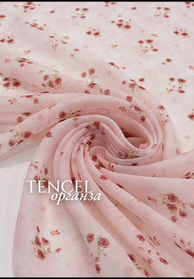 Органза TENCEL цветочки Магазин тканей RUNA TEX - оптом и в розницу
