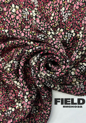 Вискоза FIELD Розовые цветочки FIELD