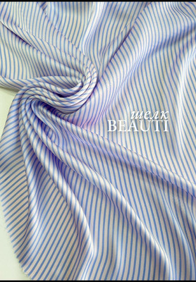Шелк BEAUTI сероголубая полоска Магазин тканей RUNA TEX - оптом и в розницу