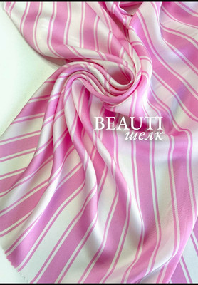 Шелк BEAUTI розовый лампас Магазин тканей RUNA TEX - оптом и в розницу