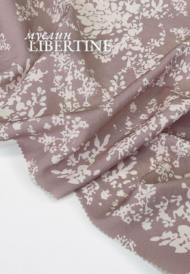 Муслин LIBERTINE силуэт цветов Магазин тканей RUNA TEX - оптом и в розницу