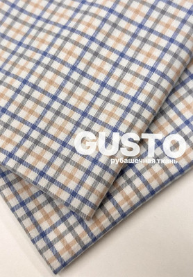 Рубашечная ткань GUSTO Сине желтая клетка GUSTO