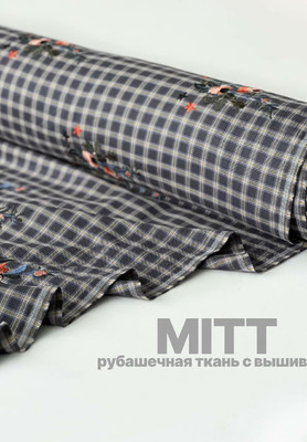 Рубашечная ткань с вышивкой MITT Магазин тканей RUNA TEX - оптом и в розницу