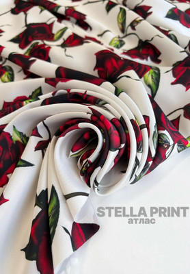 Атлас STELLA PRINT Красные розы STELLA PRINT