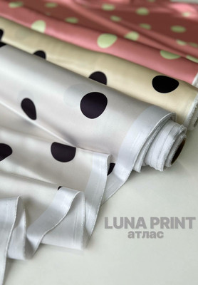 Атлас LUNA PRINT Горох Магазин тканей RUNA TEX - оптом и в розницу