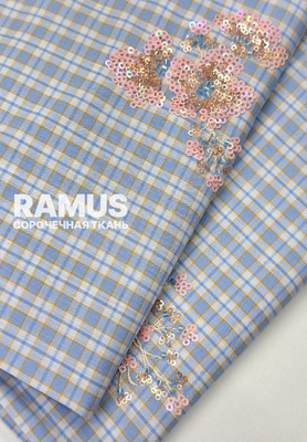 Сорочечная ткань с вышивкой RAMUS Магазин тканей RUNA TEX - оптом и в розницу