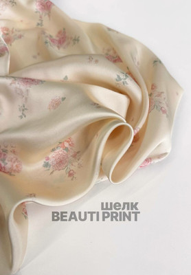 Шелк BEAUTI PRINT Букеты Магазин тканей RUNA TEX - оптом и в розницу